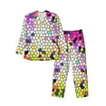thumbnail image 1 of Kll Colorful Tie Dye Stained Glass 3 Sleepwear Mens Flannel Pajamas,Long Cotton Pj Set, 1 of 9