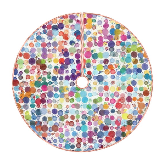 Kll Colorful Watercolor Dots Christmas Tree Skirt 36",Party Decorations Farmhouse For Christmas Decorations Holiday Party