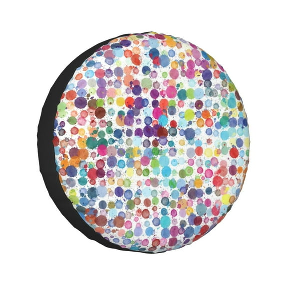 Kll Colorful Watercolor Dots Tire Cover,Universal Wheel Tire Cover For Trailer, Rv, Suv, Truck,Camper And Many Vehicle,(15 Inch)