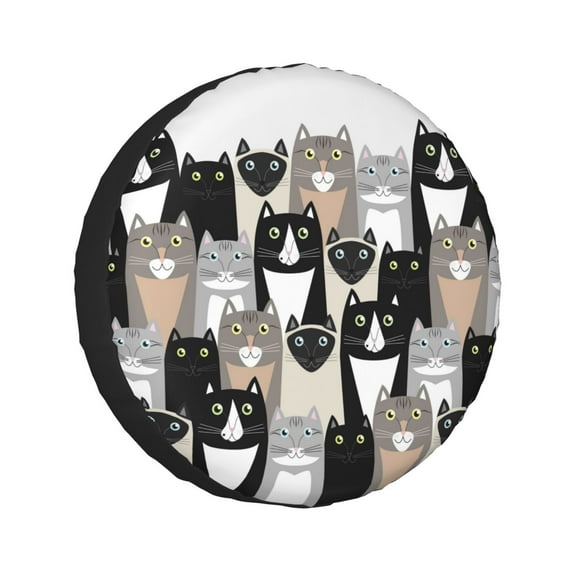 Kll Colors Cats Tire Cover,Universal Wheel Tire Cover For Trailer, Rv, Suv, Truck,Camper And Many Vehicle,(15 Inch)