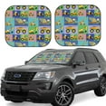 thumbnail image 1 of Kll Construction Machinery Windshield Sun Shade 2-Piece Foldable Car Front Window Sunshade For Most Sedans Suv Truck - Auto Sun Blocker Visor Protector Blocks Max Uv Rays - Medium, 1 of 7
