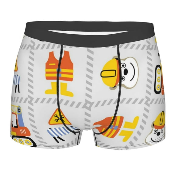 Kll Construction Signs Men'S Cotton Boxer Briefs Underwear-Medium