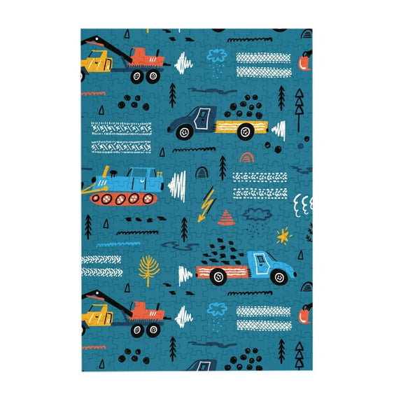 Kll Construction Trucks - 300 Piece Jigsaw Puzzle For Adult And Teenagers Family Educational Game Toys 300pcs