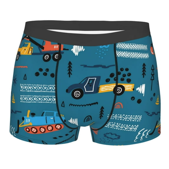 Kll Construction Trucks Men'S Cotton Boxer Briefs Underwear-Xx-Large
