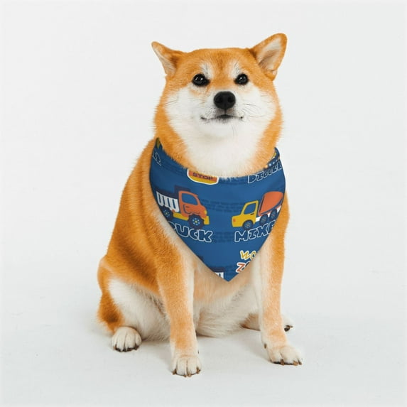 Kll Construction Vehicles Dog Bandanas,Triangle Reversible Pet Scarf For Small Medium Large And Extra Large Dogs-Medium