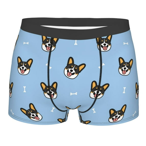 Kll Corgi Dog Men'S Cotton Boxer Briefs Underwear-Large