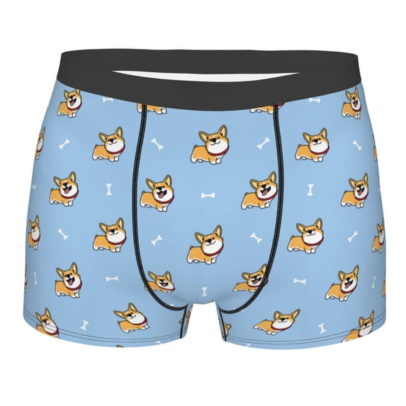 Kll Corgi Dog Men'S Cotton Boxer Briefs Underwear-Medium