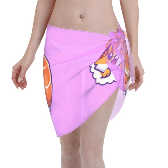 Kll Corgi In Sushi Roll Print Women'S Sarong Coverups Short Bathing Suit Wrap Skirt Beach Wrap Swimsuit Cover Ups