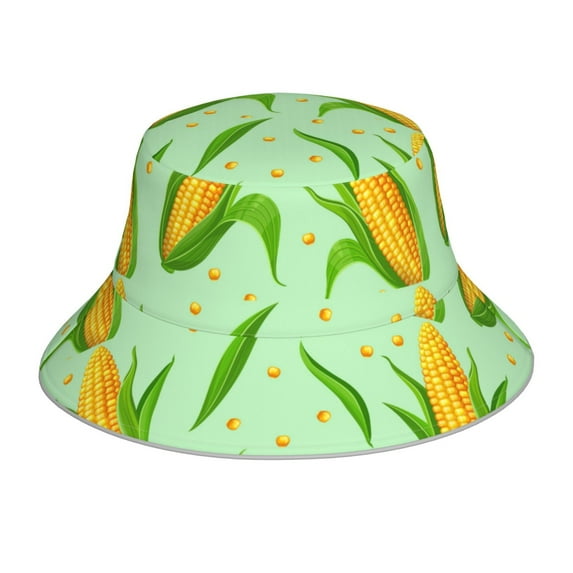 Kll Corn 7 Bucket Hat for Women Men Packable Travel Beach Sun Hat Outdoor Rave Accessories Reflective Fisherman Cap