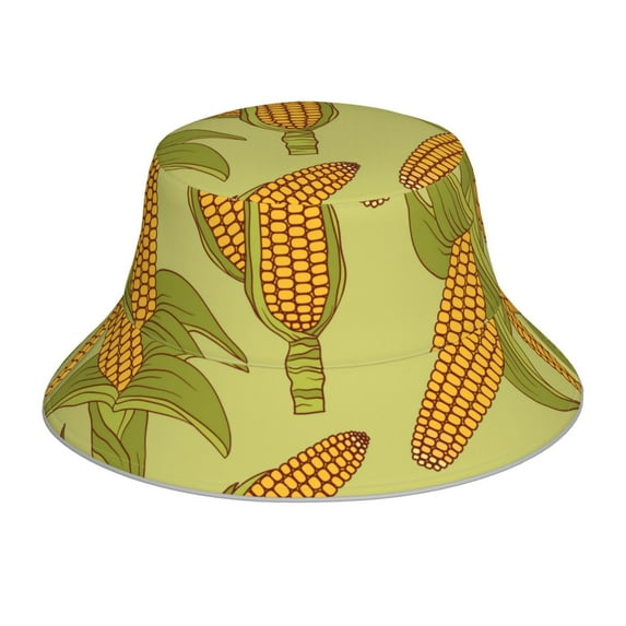 Kll Corn Bucket Hat For Women Men Packable Travel Beach Sun Hat Outdoor Rave Accessories Reflective Fisherman Cap