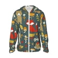 thumbnail image 1 of Kll Cute Animal Forest Print Men'S Women’s Upf 50+ Sun Protection Outdoor Hoodie Jacket Long Sleeve Fishing Hiking Performance Shirt- X-Large, 1 of 8
