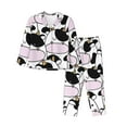 thumbnail image 1 of Kll Cute Animal With Cow Print Women'S Long Sleeve Pajamas With Pants Sleepwear Loungewear 2 Set-Xx-Large, 1 of 9