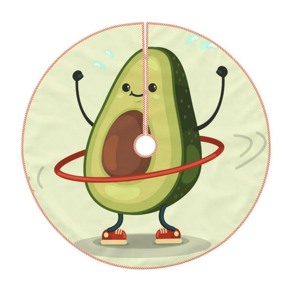 Kll Cute Avocado Doing Exercise Christmas Tree Skirt 30",Party Decorations Farmhouse For Christmas Decorations Holiday Party