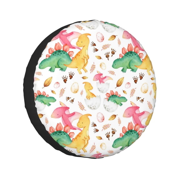Kll Cute Baby Dinosaurs Tire Cover,Universal Wheel Tire Cover For Trailer, Rv, Suv, Truck,Camper And Many Vehicle,(14 Inch)