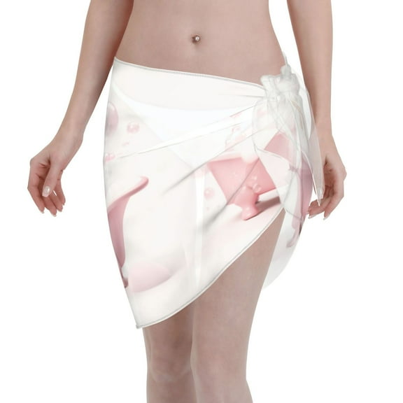Kll Cute Bathtub Print Women'S Sarong Coverups Short Bathing Suit Wrap Skirt Beach Wrap Swimsuit Cover Ups