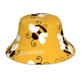thumbnail image 1 of Kll Cute Bee Butterfly Yelllow Bucket Hat For Women Men Packable Travel Beach Sun Hat Outdoor Rave Accessories Reflective Fisherman Cap, 1 of 9