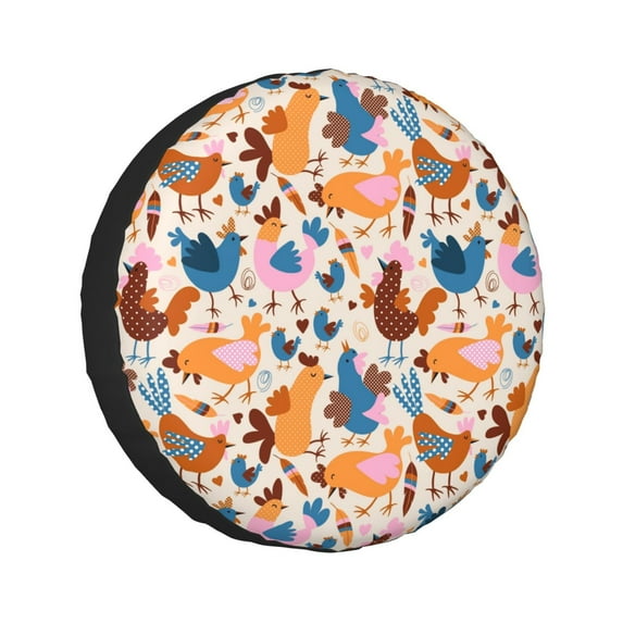 Kll Cute Chickens Tire Cover,Universal Wheel Tire Cover For Trailer, Rv, Suv, Truck,Camper And Many Vehicle,(14 Inch)