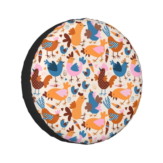 Kll Cute Chickens Tire Cover,Universal Wheel Tire Cover For Trailer, Rv, Suv, Truck,Camper And Many Vehicle,(17 Inch)