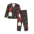 thumbnail image 1 of Kll Cute Christmas Gnomes Print Women'S Long Sleeve Pajamas With Pants Sleepwear Loungewear 2 Set-Small, 1 of 9