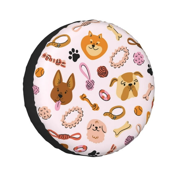 Kll Cute Dog Tire Cover,Universal Wheel Tire Cover For Trailer, Rv, Suv, Truck,Camper And Many Vehicle,(14 Inch)