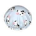 thumbnail image 1 of Kll Cute Farm Cow Pattern Shower Cap & Bath Cap For Women,Reversible Oversized Waterproof Shower Caps For All Hair Lengths,Elastic Reusable Bathing Hair Cap, 1 of 9