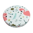 thumbnail image 1 of Kll Cute Flamingo Round Bar Chair Cushion Cover 13 Inch,Bar Stool Protector With Elastic, Soft Washable, 1 of 7