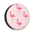 thumbnail image 1 of Kll Cute Flamingo With Heart Tire Cover,Universal Wheel Tire Cover For Trailer, Rv, Suv, Truck,Camper And Many Vehicle,(14 Inch), 1 of 8
