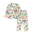 thumbnail image 1 of Kll Cute Flower Print Women'S Long Sleeve Pajamas With Pants Sleepwear Loungewear 2 Set-X-Large, 1 of 9
