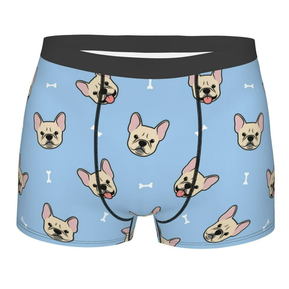 Kll Cute French Bulldog Men'S Cotton Boxer Briefs Underwear-Medium