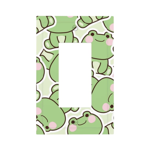 Kll Cute Frog Wall Plate,Gloss Finish,Standard Size 1 - 5" X 3", Polycarbonate Thermoplastic,Electric Receptacle Plug Covers