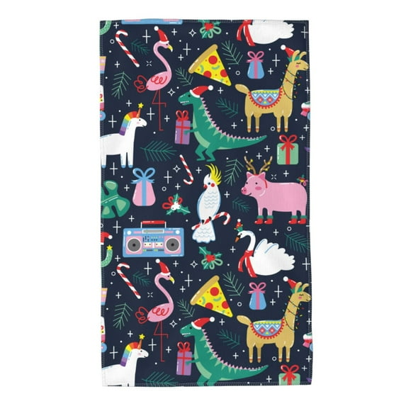 Kll Cute Funny Animals Ultra Absorbent & Soft Hand Towels For Bath, Hand, Face, Gym And Spa-27.5x16in