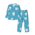 thumbnail image 1 of Kll Cute Healthy Teeth Sleepwear Mens Flannel Pajamas,Long Cotton Pj Set, 1 of 9