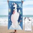 thumbnail image 1 of Kll Cute Little Bunny Elephant Painting A Planet Microfiber Beach Towel Fast Drying,Extra Large 27.5"X55" Sand Free Beach Towel Super Lightweight Towels, 1 of 1