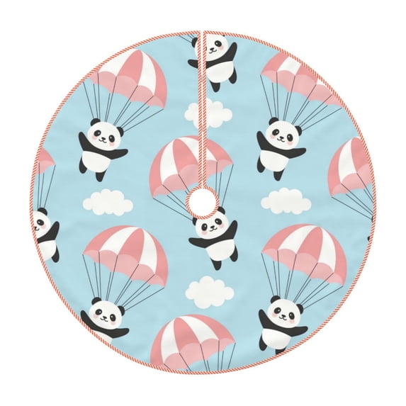 Kll Cute Panda Flying In The Sky Christmas Tree Skirt ,Party Decorations Farmhouse For Christmas Decorations Holiday Party