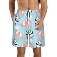 thumbnail image 1 of Kll Cute Panda Flying In The Sky Men'S Casual Summer Beach Shorts Hawaiian Shorts With Pockets-3x-Large, 1 of 9