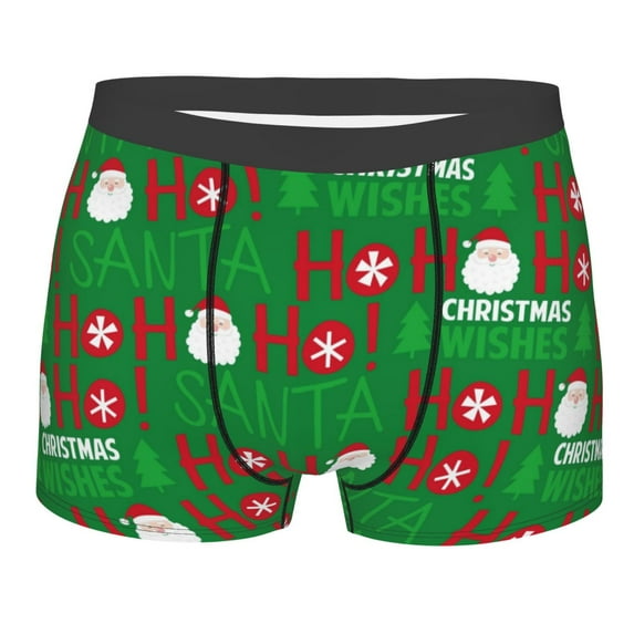 Kll Cute Santa And Ho Ho Ho Men'S Cotton Boxer Briefs Underwear-Xx-Large