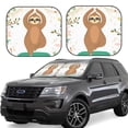 thumbnail image 1 of Kll Cute Sloth In Yoga Pose Tree Windshield Sun Shade 2-Piece Foldable Car Front Window Sunshade For Most Sedans Suv Truck- Medium, 1 of 7