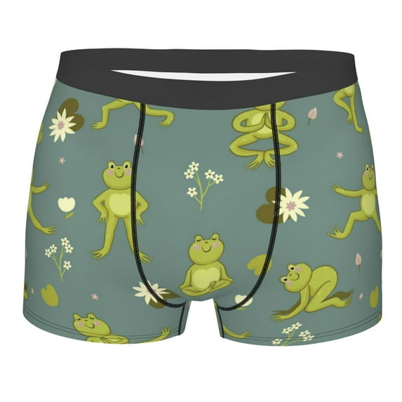 Kll Cute Yoga Frogs Men'S Cotton Boxer Briefs Underwear-Xx-Large