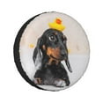 thumbnail image 1 of Kll Dachshund Sitting In Bathtub Tire Cover,Universal Wheel Tire Cover For Trailer, Rv, Suv, Truck,Camper And Many Vehicle,(14 Inch), 1 of 8