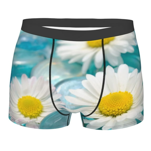 Kll Daisy Flowers Men'S Cotton Boxer Briefs Underwear-Large