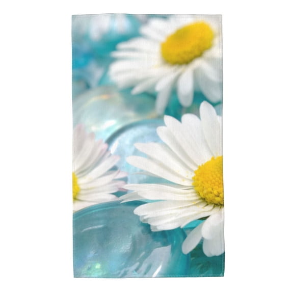 Kll Daisy Flowers Ultra Absorbent & Soft Hand Towels For Bath, Hand, Face, Gym And Spa-27.5x16in