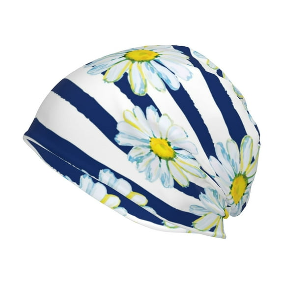 Kll Daisy Striped Nautical Winter Fall Beanie Knit Hats For Men & Women - Warm & Soft Stylish Toboggan Caps For Cold Weather