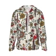 thumbnail image 1 of Kll Dark Enchanted Flowers And Birds Print Men'S Women’s Upf 50+ Sun Protection Outdoor Hoodie Jacket Long Sleeve Fishing Hiking Performance Shirt- X-Large, 1 of 8