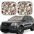 thumbnail image 1 of Kll Dark Enchanted Flowers And Birds Windshield Sun Shade 2-Piece Foldable Car Front Window Sunshade For Most Sedans Suv Truck- Medium, 1 of 7