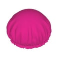 thumbnail image 1 of Kll Darkmagenta Pattern Shower Cap & Bath Cap For Women,Reversible Oversized Waterproof Shower Caps For All Hair Lengths,Elastic Reusable Bathing Hair Cap, 1 of 9