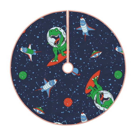 Kll Dinosaur Astronaut Space Surfing Christmas Tree Skirt 30",Party Decorations Farmhouse For Christmas Decorations Holiday Party