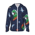 thumbnail image 1 of Kll Dinosaur Astronaut Space Surfing Print Men'S Women’s Upf 50+ Sun Protection Outdoor Hoodie Jacket Long Sleeve Fishing Hiking Performance Shirt- Small, 1 of 8