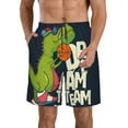 thumbnail image 1 of Kll Dinosaur Basketball Player Men'S Casual Summer Beach Shorts Hawaiian Shorts With Pockets-3x-Large, 1 of 9
