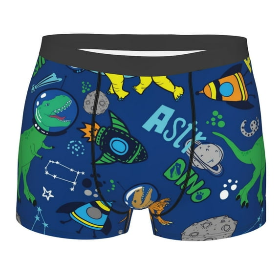 Kll Dinosaur In Space Men'S Cotton Boxer Briefs Underwear-Xx-Large
