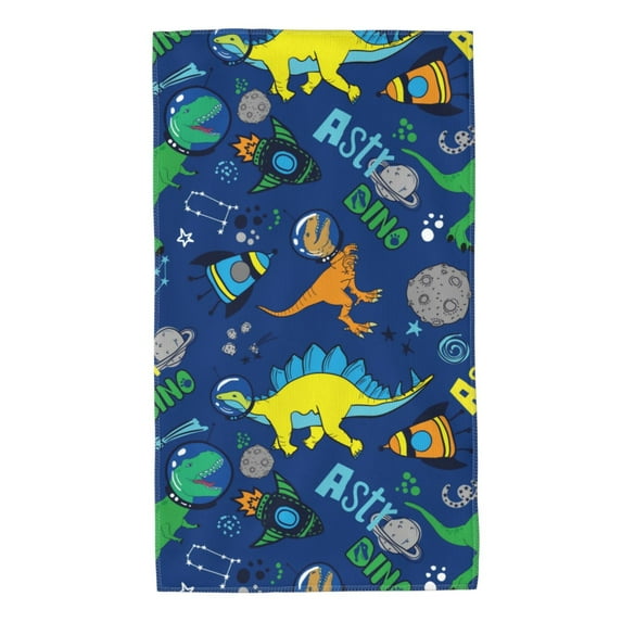 Kll Dinosaur In Space Ultra Absorbent & Soft Hand Towels For Bath, Hand, Face, Gym And Spa-27.5x16in